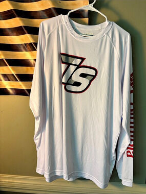 Columbia Men's Graphic Long Sleeve Tee White & Red XL NWT